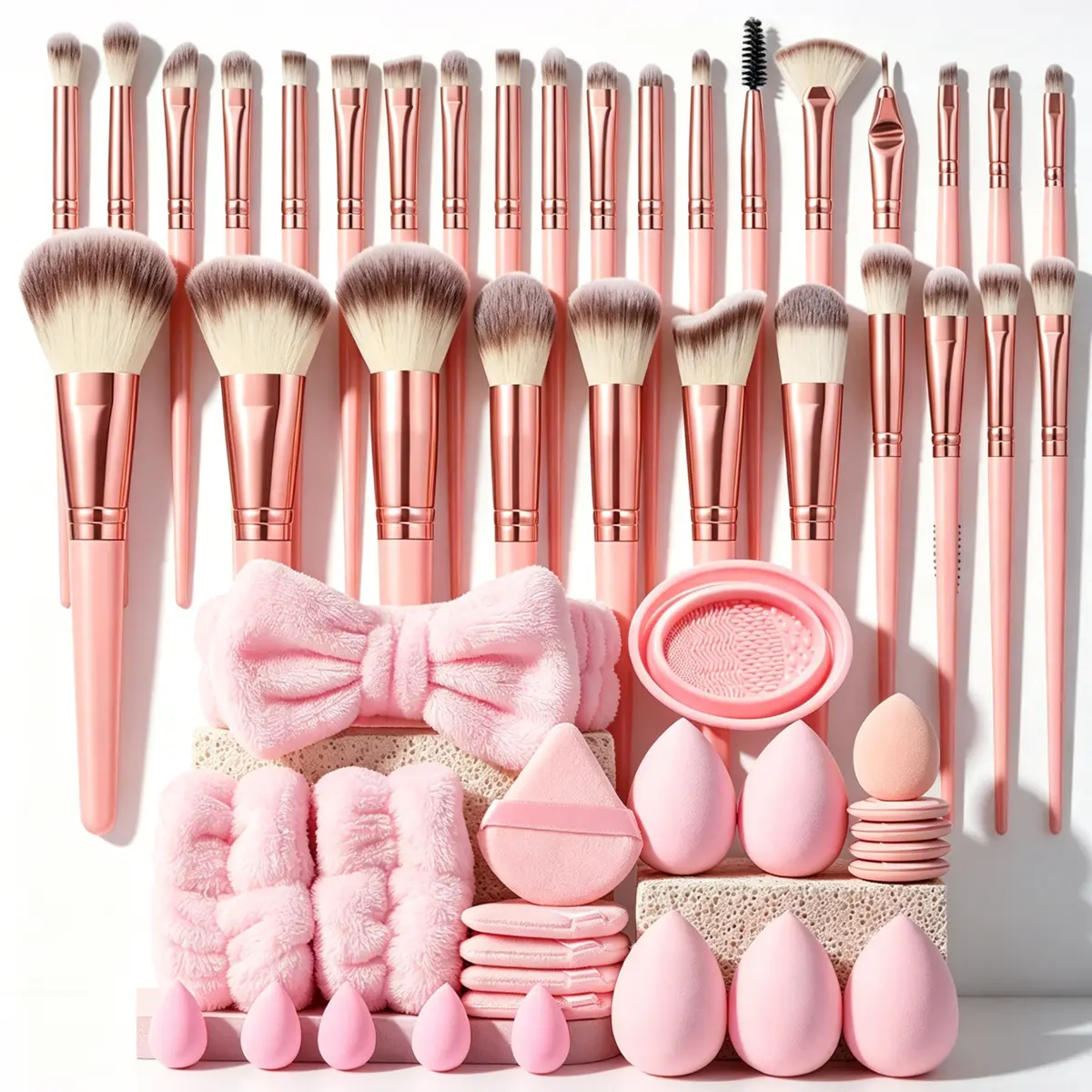 54-Piece Premium Synthetic Hair Makeup Brush Set - Women's Gift Set with Storage, Powder Application, Eyeshadow Blending, Blush Use, Waterproof Beauty Kit, Eye Makeup Accessories for Daily Personal Care, Womens Gifts