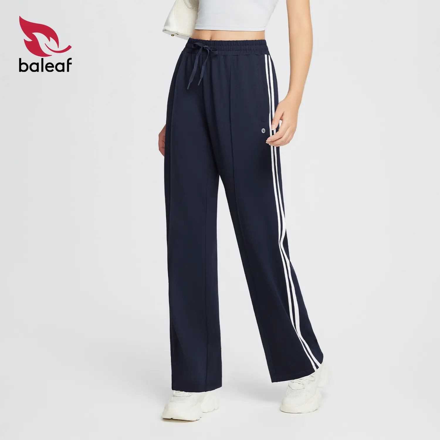 BALEAF Women's 27"/29" Track Pants Straight Leg Athletic Pants with Zipper Pockets Quick Dry Drawstring Workout Running Sweatpants Casual Lounge Gym Running Bottoms Active Activewear