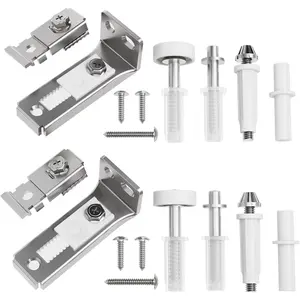 Bifold Closet Door Hardware Kits, Bi-Fold Folding Door Repair Replacement for 1" Width Track, Fit Bedroom Laundry Bathroom, Accessories Include Floor & Top Bracket, Top Pivot Pin, Guide Wheel