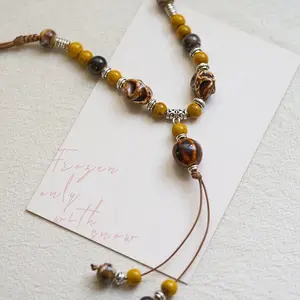 Handmade Porcelain Beaded Necklace – Colorful Ceramic Jewelry with Artistic Glaze for Women