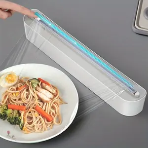 1pc Plastic film cutting machine, magnetic packaging machine with sliding cutting tools, household kitchen packaging cutting machine