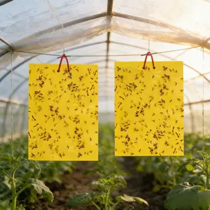 100-Pack Yellow Sticky Insect Traps - Ideal for 2026 US New Year Greenhouse Plant Care, Super Bowl Party Courtyard Garden & Valentine’s Day Home Potted Plant Pest Control (2026 Trendy Garden Supplies)