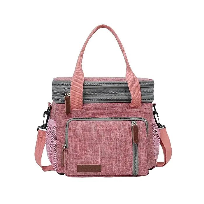 Women's Waterproof Reusable Cooler Lunch Bag - Foil-Lined, Spill-Proof, Leakproof Cooler Tote with Shoulder Strap for Work, Picnic, Cooler Lunch Bags, Foil-Lined Lunch Bags