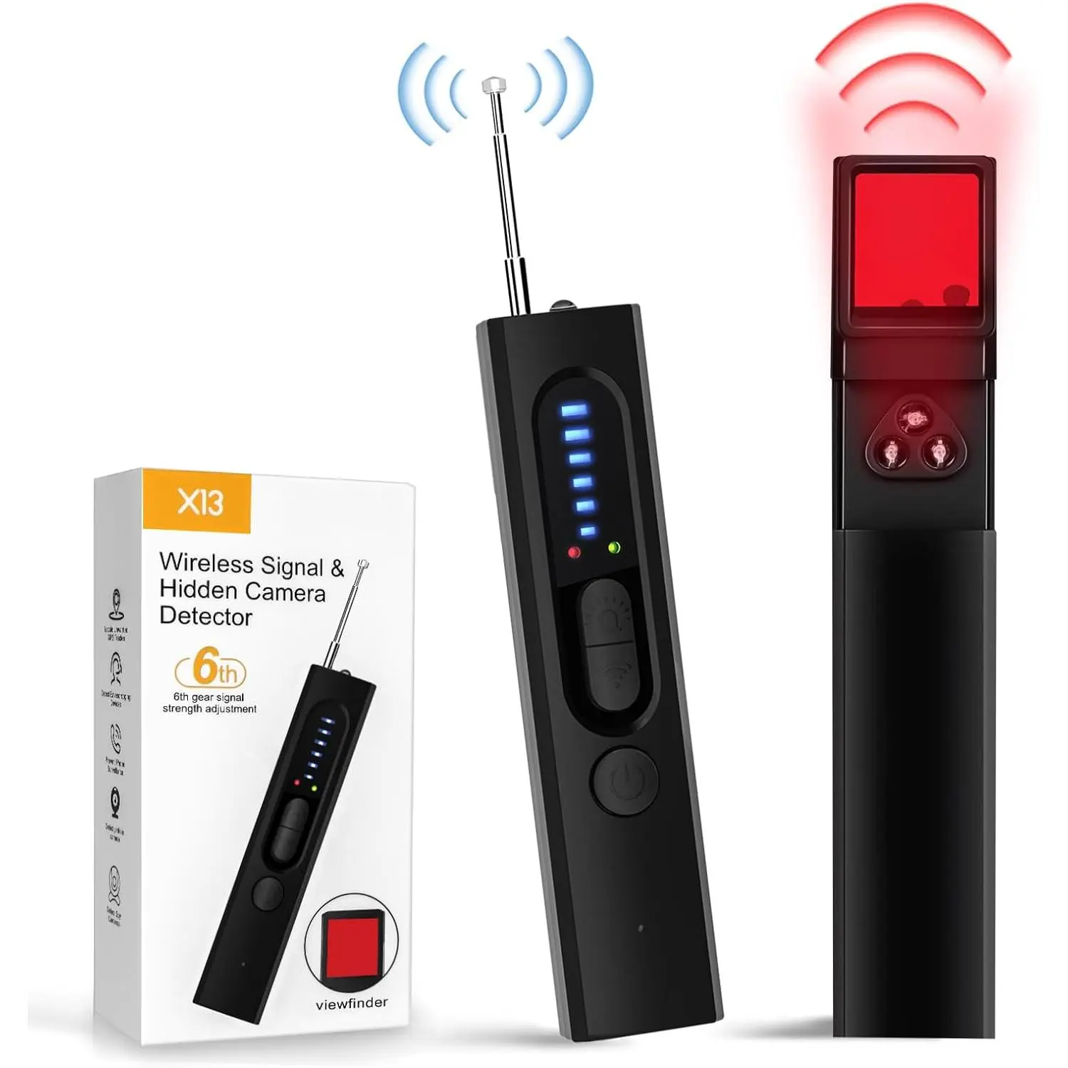 Hidden Camera Detector, Compact Anti-Spy Electronic Gadget with Viewfinder - Portable GPS Tracking Detector for Travel Safety