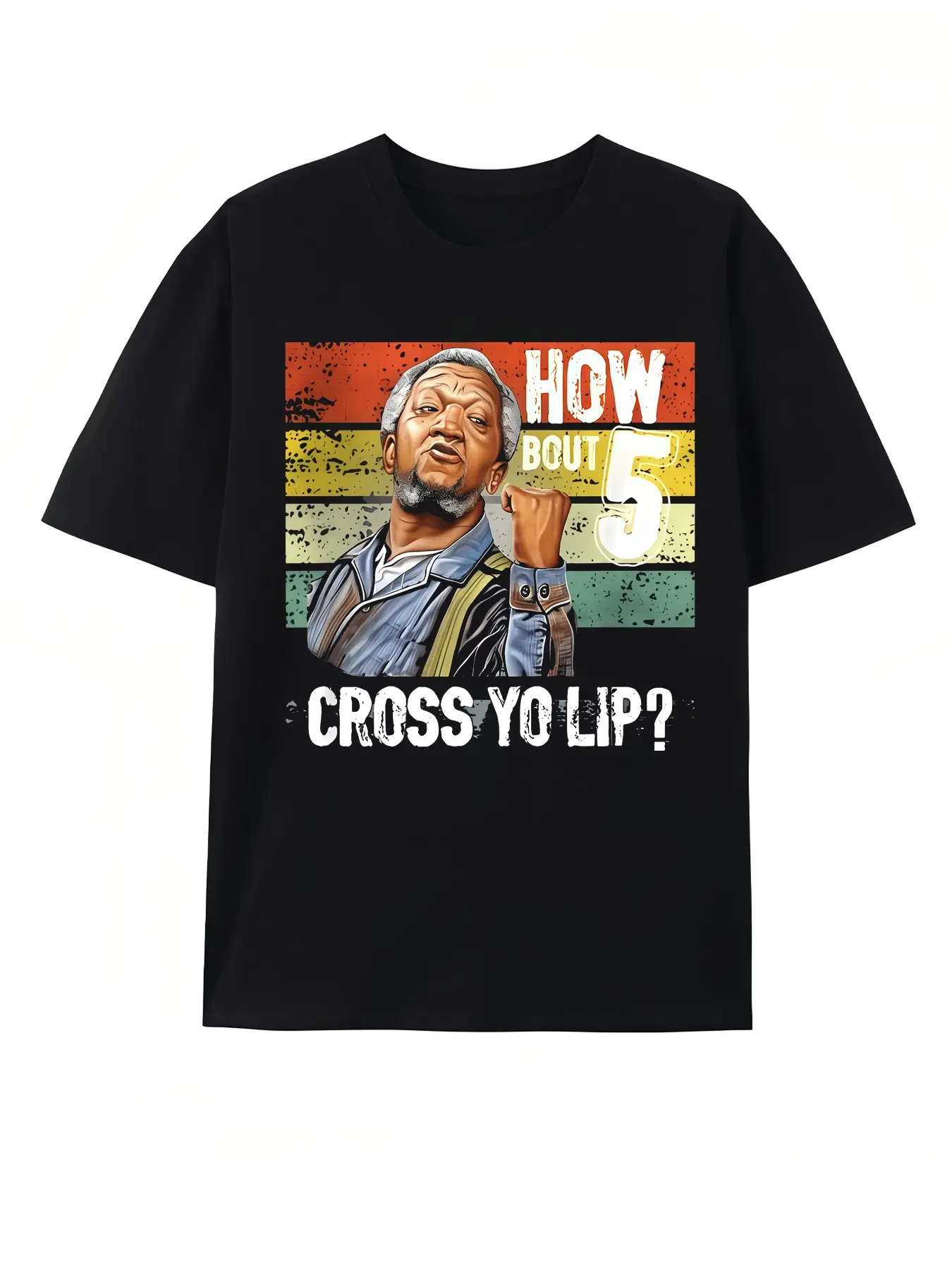 Summer American Retro Sanford and Son Classic Print Short Sleeve Menswear T-Shirt, Casual Streetwear Tops Loose-Fit Graphic Tee for Adults, Vintage TV Show Lovers Man, Casual Style Tee
