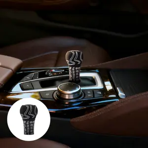 Car modification gear head new graffiti suede manual gear shift knob ball head gear shift lever wave stick head Car Accessories