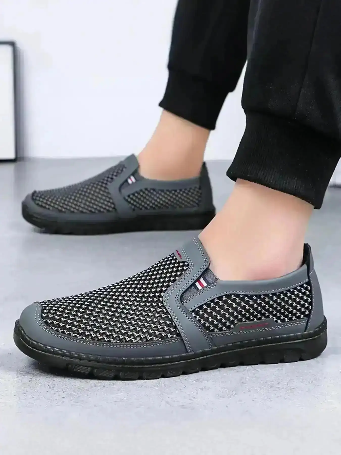 Men's Mesh Snkrs Soft Sole Light Dad Shoes With PU Textile Upper For Men All Seasons Walking Running Daily Athletic Male jogging court activewear agile fitness durable responsive gym training Trendy active essential