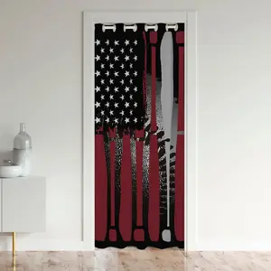 Feelyou Baseball Heat-Blocking 30%-50% Blackout Door Curtain - Grommet, Easy Install Kitchen Curtain for Home Decoration, Room Decor Doors & Windows, Grommet Curtains
