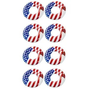 Swimline 36" Inflatable American Flag Swimming Pool and Lake Tube Float (8 Pack)