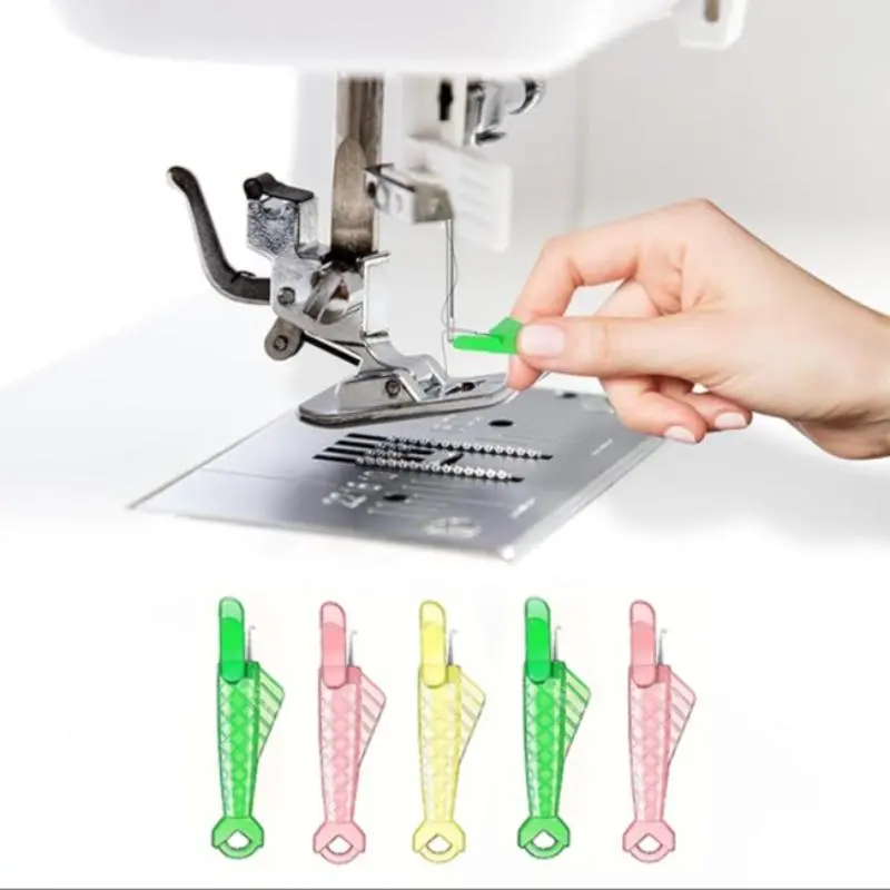 Random Color Fish Type Sewing Machine Needle Threader, 5 Counts Easy Automatic Sewing Needle Threader Tool for Sewing Machine, Sewing Accessories, Sewing Tools, Sewing Products