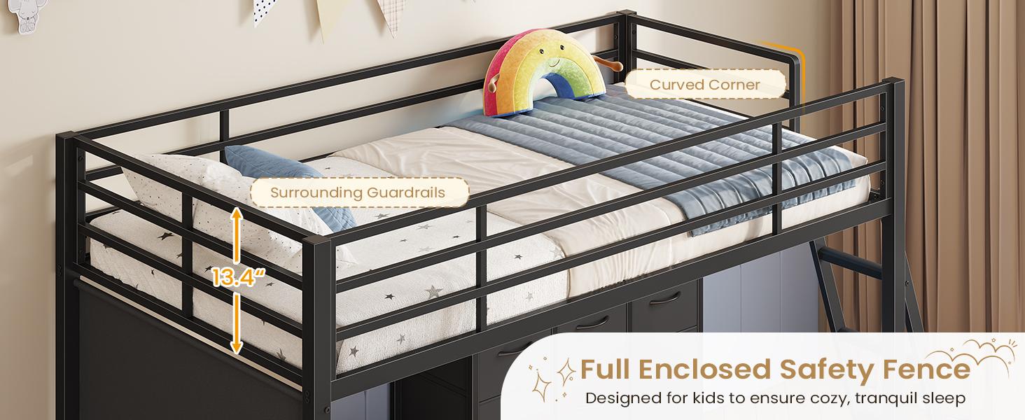 Hasuit Twin Over Twin Bunk Bed with 9 Storage Drawers, Twin Bunk Beds for Kids with LED Lights and Charging Station