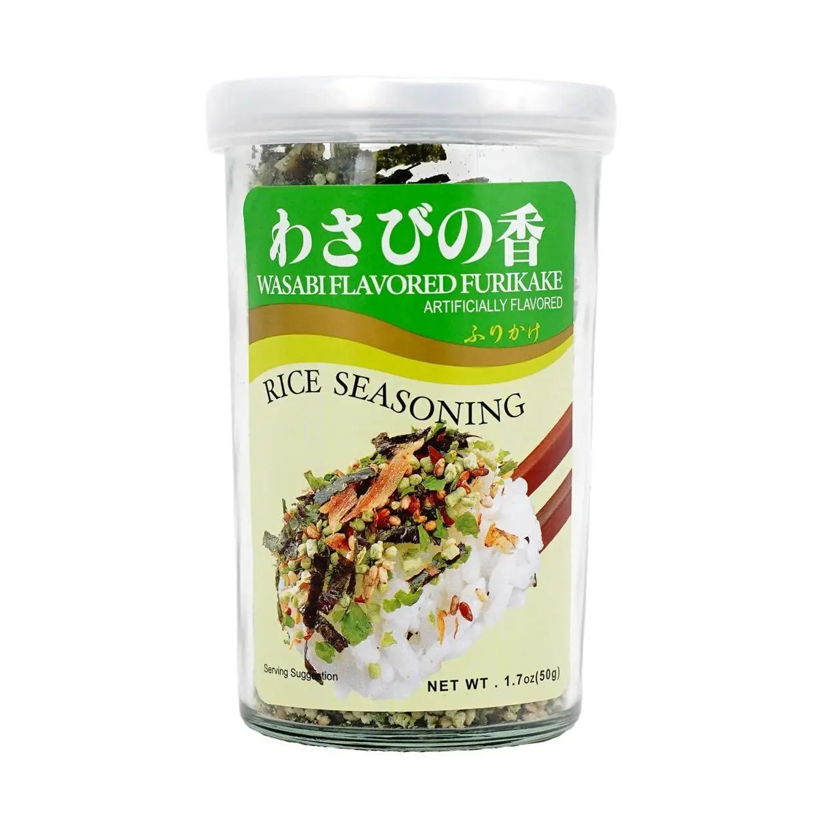 AJISHIMA Japanese Wasabi Furikake Rice Seasoning - 50g | Savory Topping for Rice, Noodles, and Baby Food