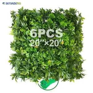 Grass Wall Panel Backdrop Wall,Artificial Green Plant Home Hanging Decoration,Indoor Outdoor Backyard Garden Fake Hedge room decor 20*20" 6 Pack