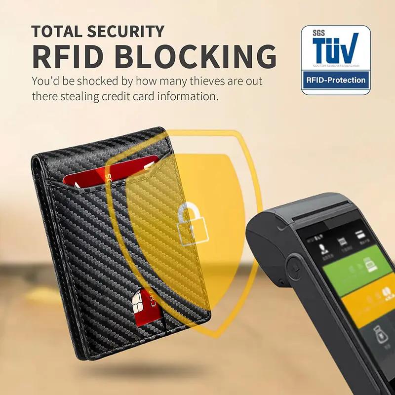 Men's Slim Leather Bifold Wallet RFID Blocking 11 Card Slots ID Window Cash Slot Minimalist Front Pocket Gift Box High-Quality Leather Compact Size