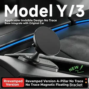 Magnetic Phone Mount for MagSafe for Tesla Model Y Juniper 2025 2026 Model 3 Highland 2024-2026 Accessories, Adjustable Magnetic Phone Holder