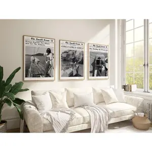 Set of 3 Newspaper News ,Trendy Newspaper Poster,Aesthetic Black and White Art Poster, y2k posters aesthetic, New york News,