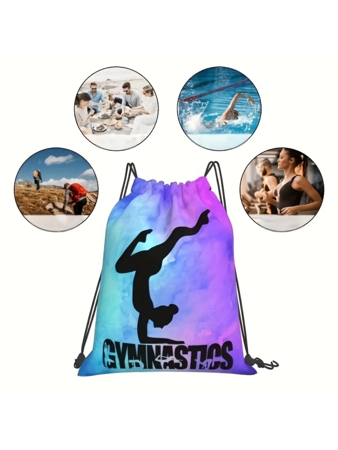 Gymnastics drawstring backpack, fitness drawstring bag, drawstring bag, sports bag, men's and women's styles
