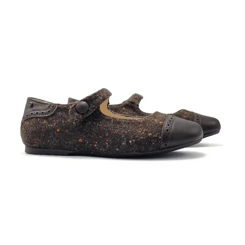 Manuela De Juan ATHALIA Brown Speckled Toe Cap Mary Jane S3141