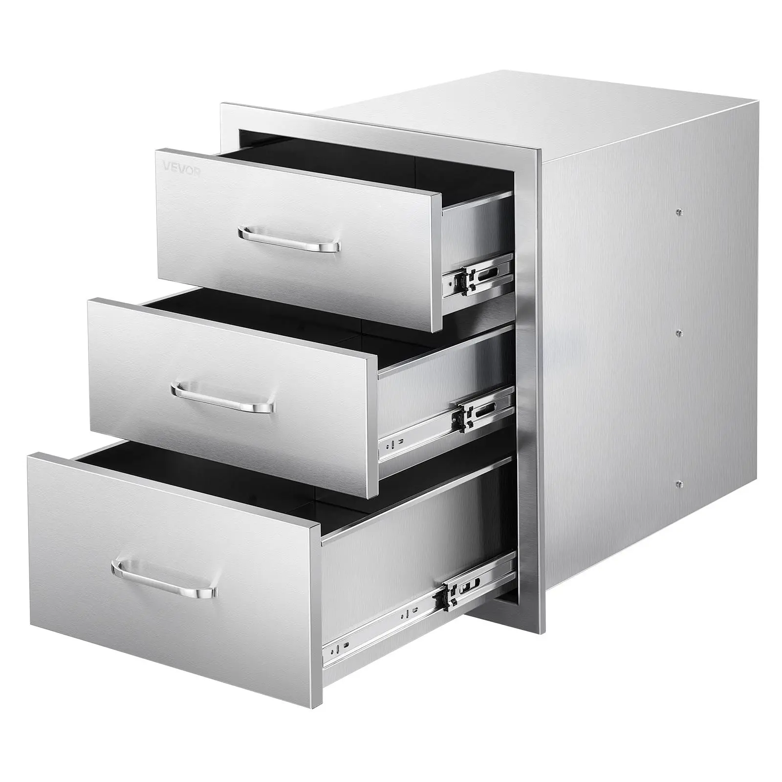 【SummerFinds】VEVOR Outdoor Kitchen Drawers 18.11"W x 23.23"D x 23.23"H, Triple-Access Stainless Steel BBQ Drawers with Handles, BBQ Island Drawer for Outdoor Kitchens or Barbeque Island Patio Grill Station