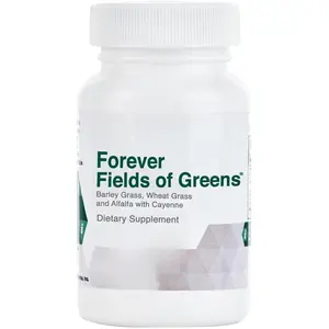 Forever Living Fields of Greens Green Superfood Supplement with Barley Grass Wheat Grass and Alfalfa for Cleansing and Alkalizing 80 Tablets