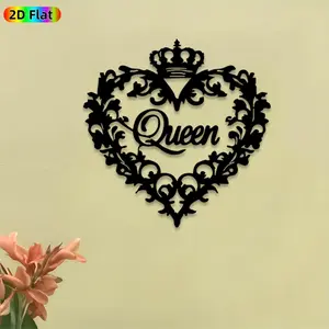1pc Queen Crown Metal Wall Art, Elegant Queen Crown Statue Mural, Ideal Gift for Valentine's Day, Wedding, Crown Decor Enthusiasts, Powder-Coated Metal Wall Decor Wall Sculptures, Perfect for Bedroom Wall & Patio Fence, Stylish Royalty-Themed Decor