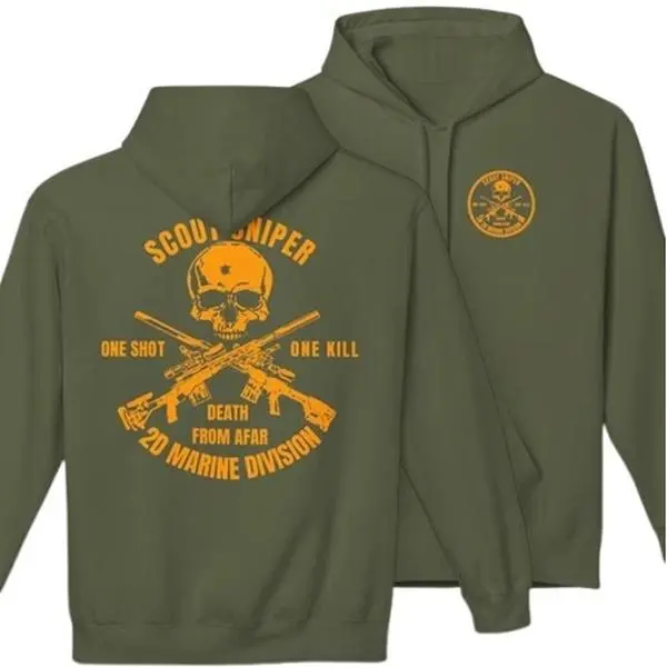 USMC Scout Sniper Camp 2d Marine Division Hoodie - Official United States Marine Corps Apparel for Style & Patriotism Cotton Fit