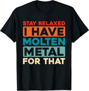 Retro Casting - Foundry Worker Vintage Metal Pourer T-Shirt - Michaelapa Shop 27B0FCTPBVMZ