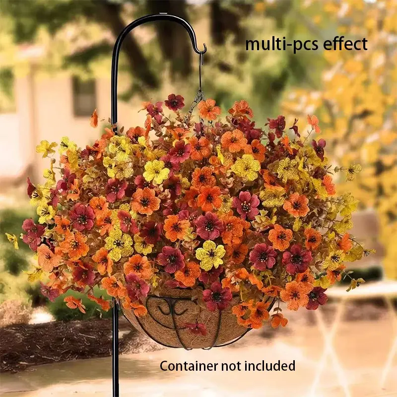 Artificial Orchid Bouquet, High-Quality Plastic Hanging Decor, Outdoor Wedding Home Decoration, All-Season Maintenance-Free