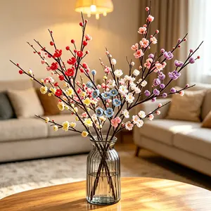 10-Pack Finished Twirly Stick Wax Plum DIY Flower Bouquet, Perfect for Vases, Holiday Decor, Teacher's Day, Home Decoration