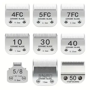 [Ceramic Pet Clipper] Ceramic Blade Detachable Pet Dog Grooming Clipper - Compatible With Andis Size 3-3/4FC/ 4FC/ 5FC/ 7FC/ 10# / 30# / 40#, Oster A5, Wa*h*l KM Series Clippers
