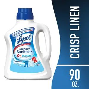 Lysol Laundry Sanitizer Additive, Laundry Detergent Additive, 0% Bleach, Crisp Linen Scent, 90 oz Household Eliminator