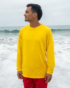 Men's UPF 50 Sun Defense Long Sleeve Yellow Shirt