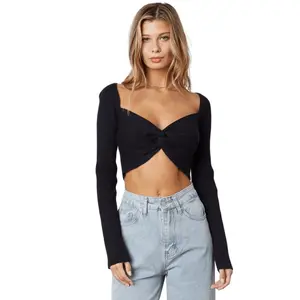 Long Sleeve Knitted Twisted Top *Final Sale*