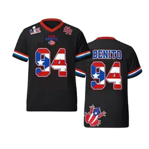 Puerto Rico Boricua #94 Football Style Mesh Jersey, Sports Fan Shirt, Unisex Game Day Apparel