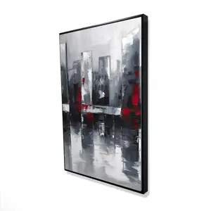 Begin Home Decor 2081-3624-CI16 24 x 36 in. Abstract Cityscape - Framed Canvas Art for Home Decor