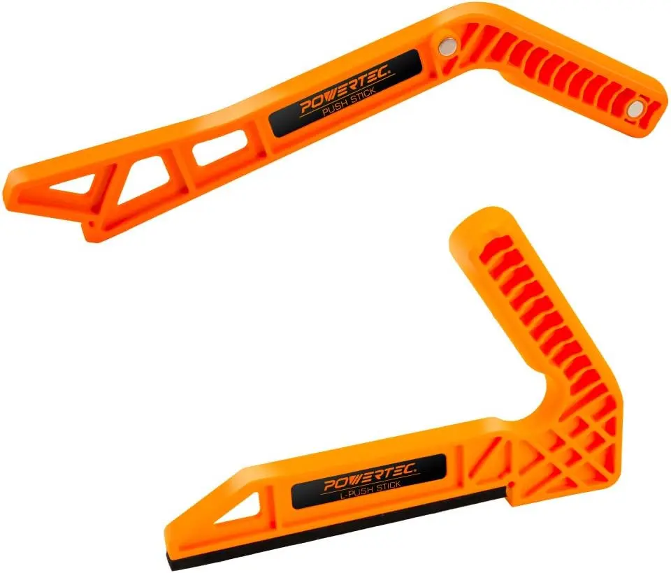 POWERTEC Deluxe Push Stick, 2-Pack, Fits Table Saws, Router Tables, Band Saws & Jointers, Ergonomic Safety Handles for Woodworking