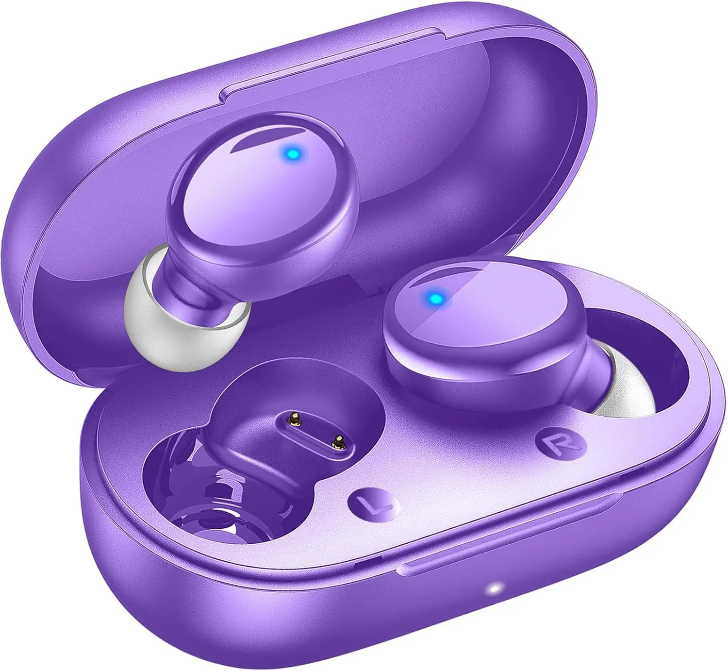 True   5.3 Earbuds, 48H Playtime,Light Weight Headphones in Ear Buds Built in Mic Headset  Sound with Deep Bass,Clear Calls Earphones for  Workout Purple