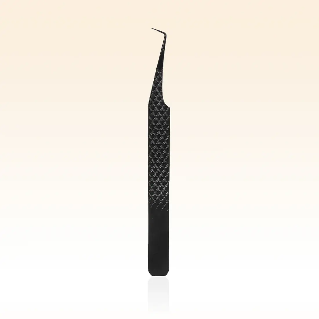 TAFFEAY Professional Lash Extension Tweezer, TF-01 Stainless Steel Cosmetic Tool with Black Fiber Non-Slip Coating for Enhanced Grip & Precision, Durable, Metal, Precise Hold