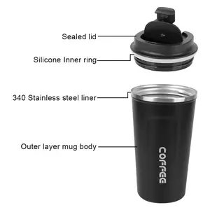 Leak-Proof Travel Thermos Mug - 380/ML Stainless Steel Coffee & Tea Cup Drinkware Flasks