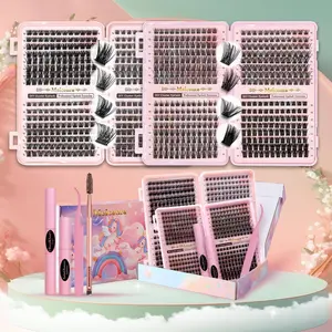 Eyelash Extension Kit, 1 Set Including 2 Boxes False Eyelashes, Eyelash Glue & Sealer, Eyelash Remover, Tweezers & Brush, Professional Eye Makeup Tool, Cosmetic