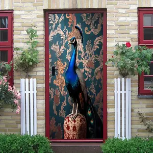 Peacock Wall Stickers European Retro Floral Home Decor Decals Self Adhesive Waterproof Removable Mural Stickers for Living Room Bedroom Modern Simple Animal Pattern Decorative Stickers Women's clothing