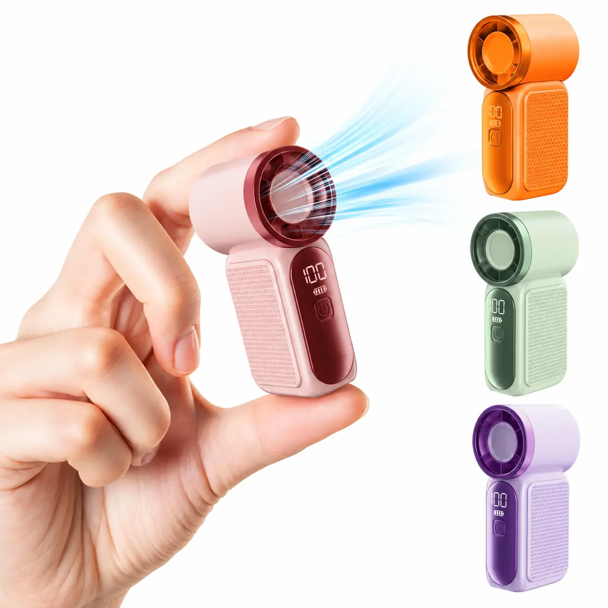 Mini Handheld Fan with LED Display – 6-Speed Turbo Pocket size Fan for Women. USB Rechargeable, High-Speed Cooling for Travel & Makeup. Perfect Gift. Portable Refrigeration
