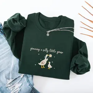 Embroidered Silly Goose Pregnancy T-shirt/Sweatshirt/Hoodie, Pregnancy Announcement To Husband, First Time Mom Gift, Pregnancy Sweatshirt, Expecting Mom Gift