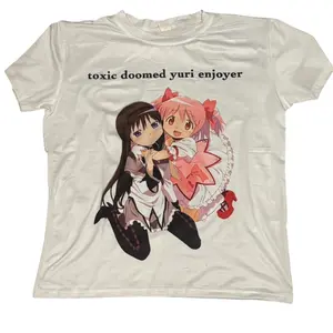 Madoka Magica Yuri Meme T-Shirt – Cute Anime Magical Girl Tee - Vintage Graphic Tee – Menswear & Womenswear – Streetwear Tops – Casual Cotton Crewneck Shortsleeve T-shirt