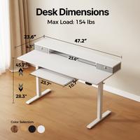 White /47.2“ - with Drawers & Keyboard Tray