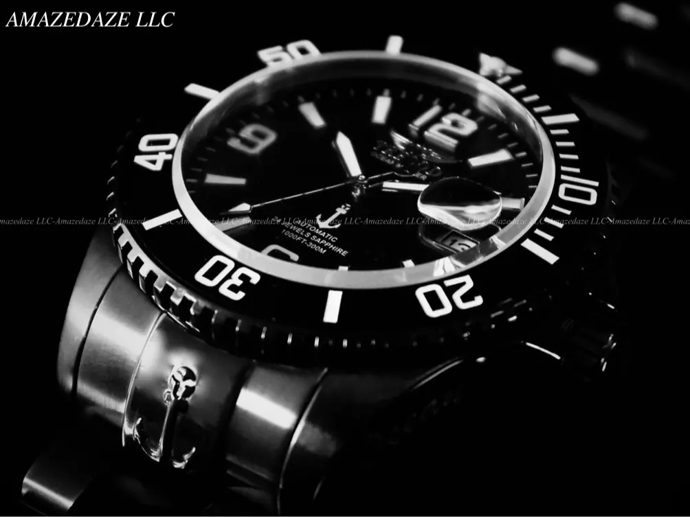 Brand New Men's Auto Wind Round Watch - 300M Water Resistance, 24J Movement, Sapphire Crystal, Ceramic Bezel, Luminescent Feature, Combat Look
