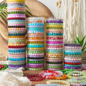 24Pcs Bohemian Colorful Glass Beads Stretch Bracelets - Perfect for Daily Use, Birthdays, Parties, And Anniversaries for Both Men And Women