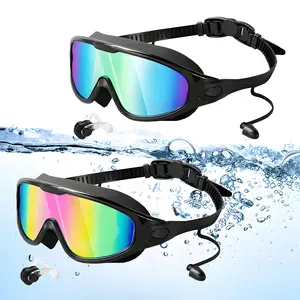 Swim Goggles for Kids & Adults Anti-Fog UV Protection – Adjustable Leak-Proof Swimming Glasses with Ear Plugs Ideal for Pool & Beach