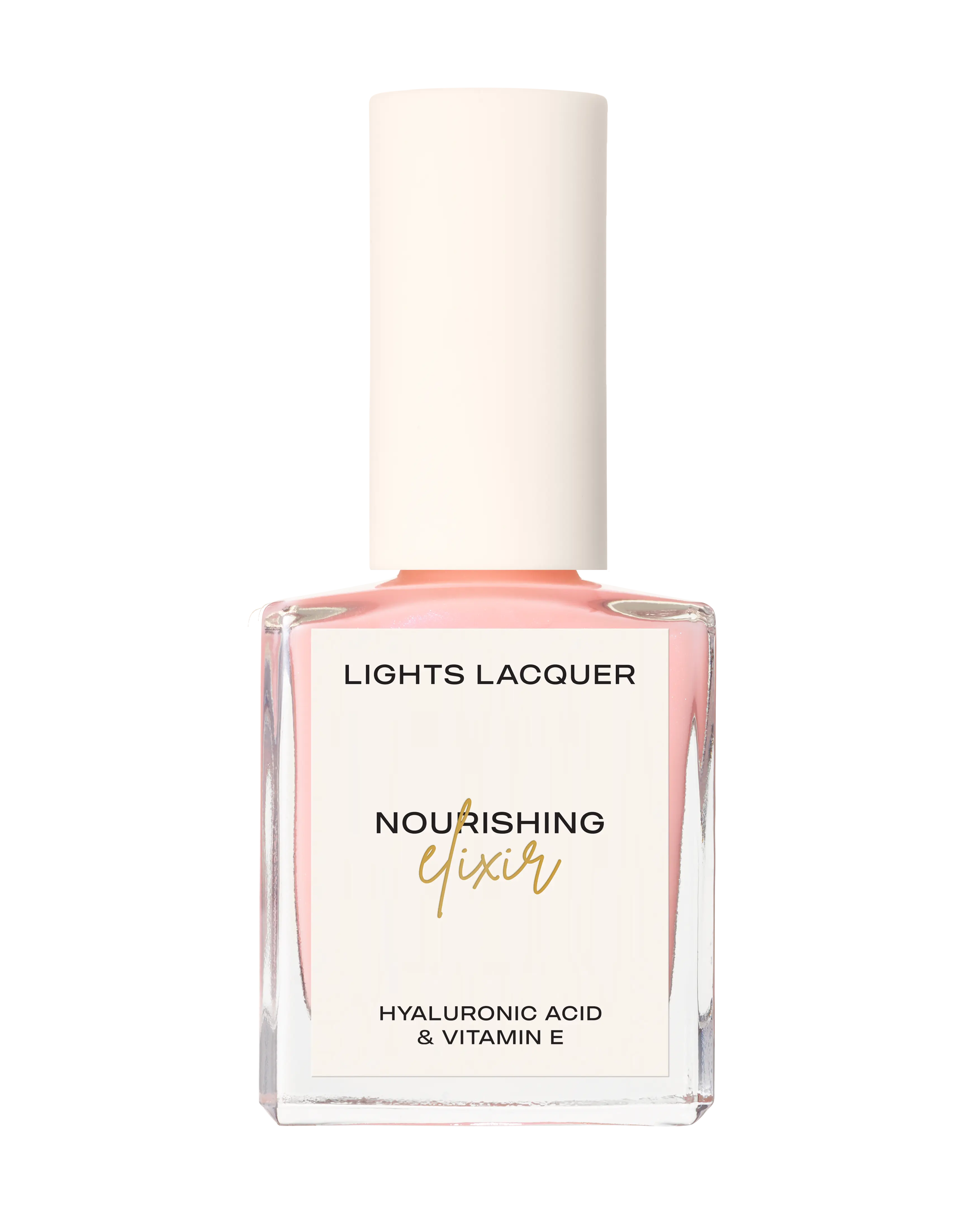 Nourishing Elixir Base Coat - Milky Pink Shimmer Nail Treatment made to revive dull, dry, or brittle nails