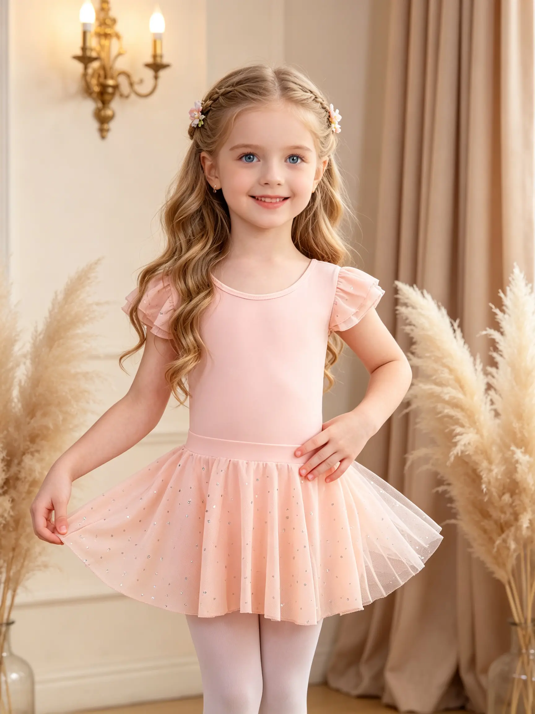 Girls Flutter Short Sleeve Ballet Tutu Dress Silver Dot Tulle Skirt Kids Dance Leotard Toddler Gymnastics Costume Multiple Colors Available